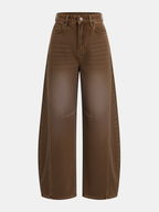 Curved-Leg Jeans - High-Waist Barrel Denim