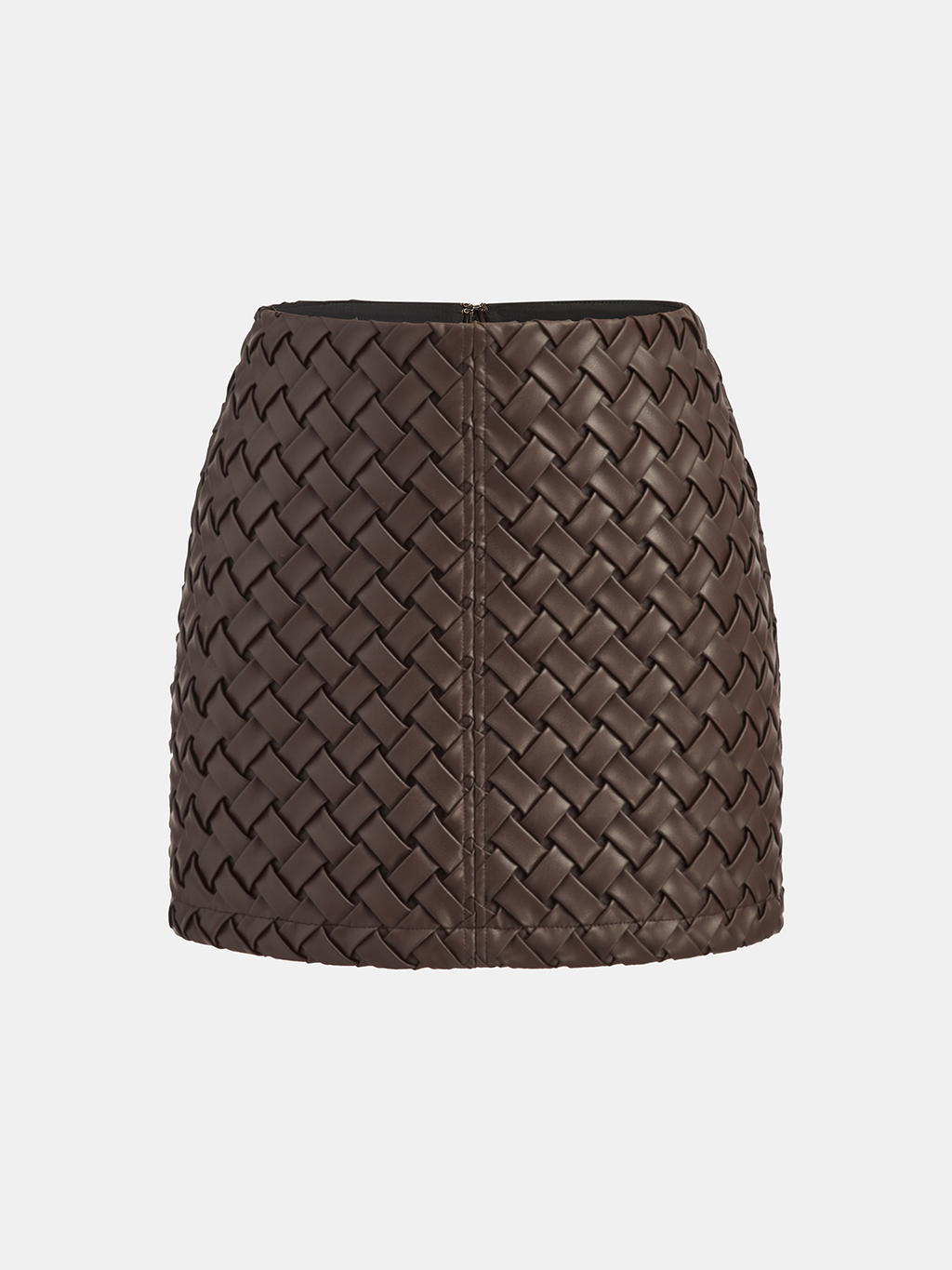 Woven Faux Leather Mini Skirt
