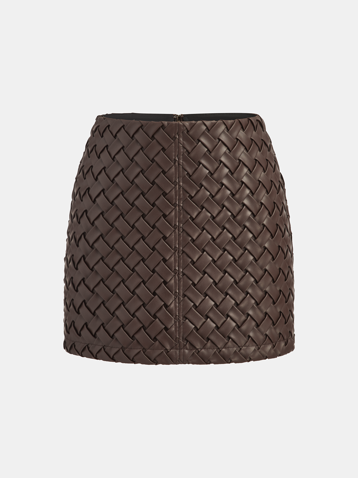 Woven Faux Leather Mini Skirt
