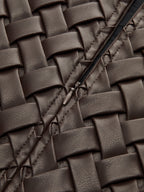Woven Faux Leather Mini Skirt