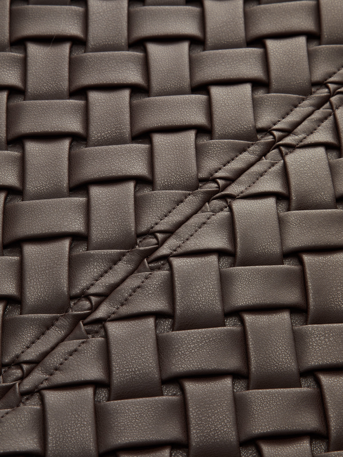 Woven Faux Leather Mini Skirt