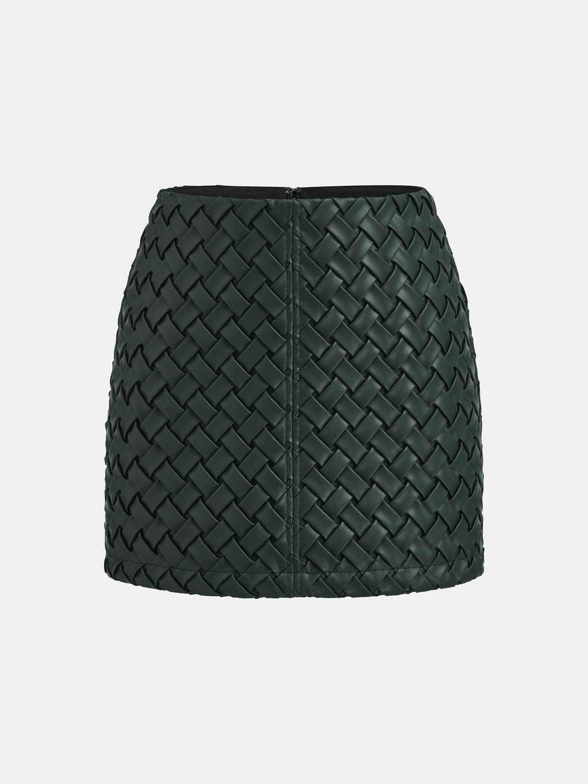 Woven Faux Leather Mini Skirt