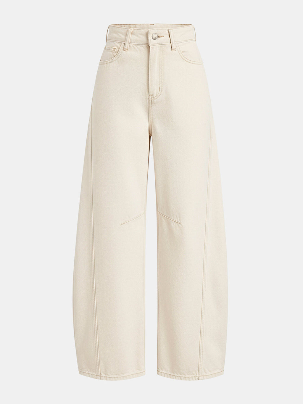 Curved-Leg Jeans - High-Waist Barrel Denim
