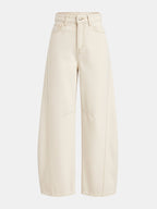 Curved-Leg Jeans - High-Waist Barrel Denim