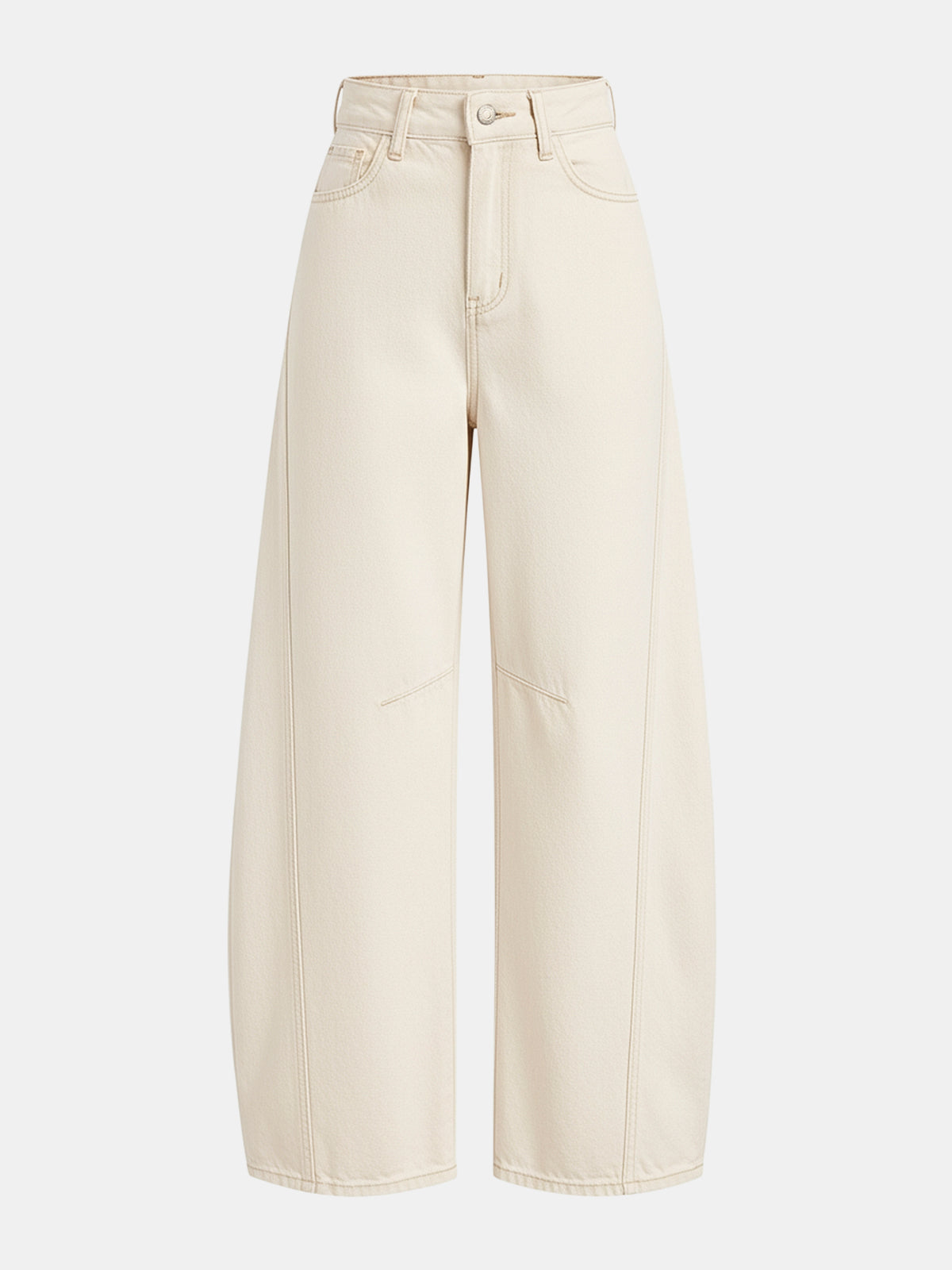 Curved-Leg Jeans - High-Waist Barrel Denim
