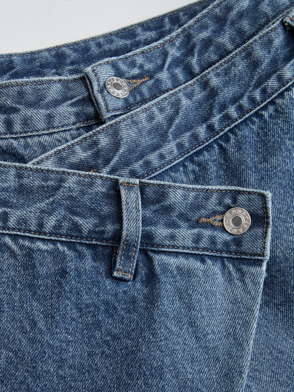 Cross-Front Wide-Leg Jeans - High-Waist Denim