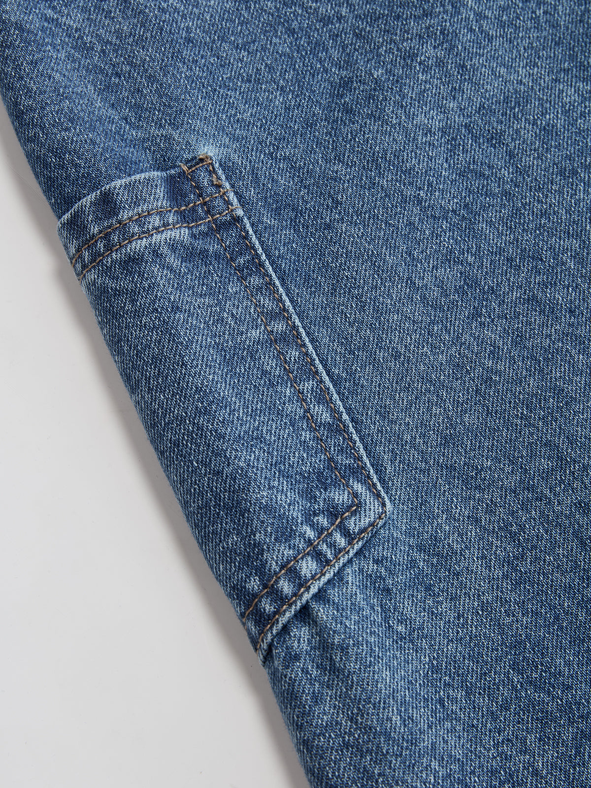 Cross-Front Wide-Leg Jeans - High-Waist Denim