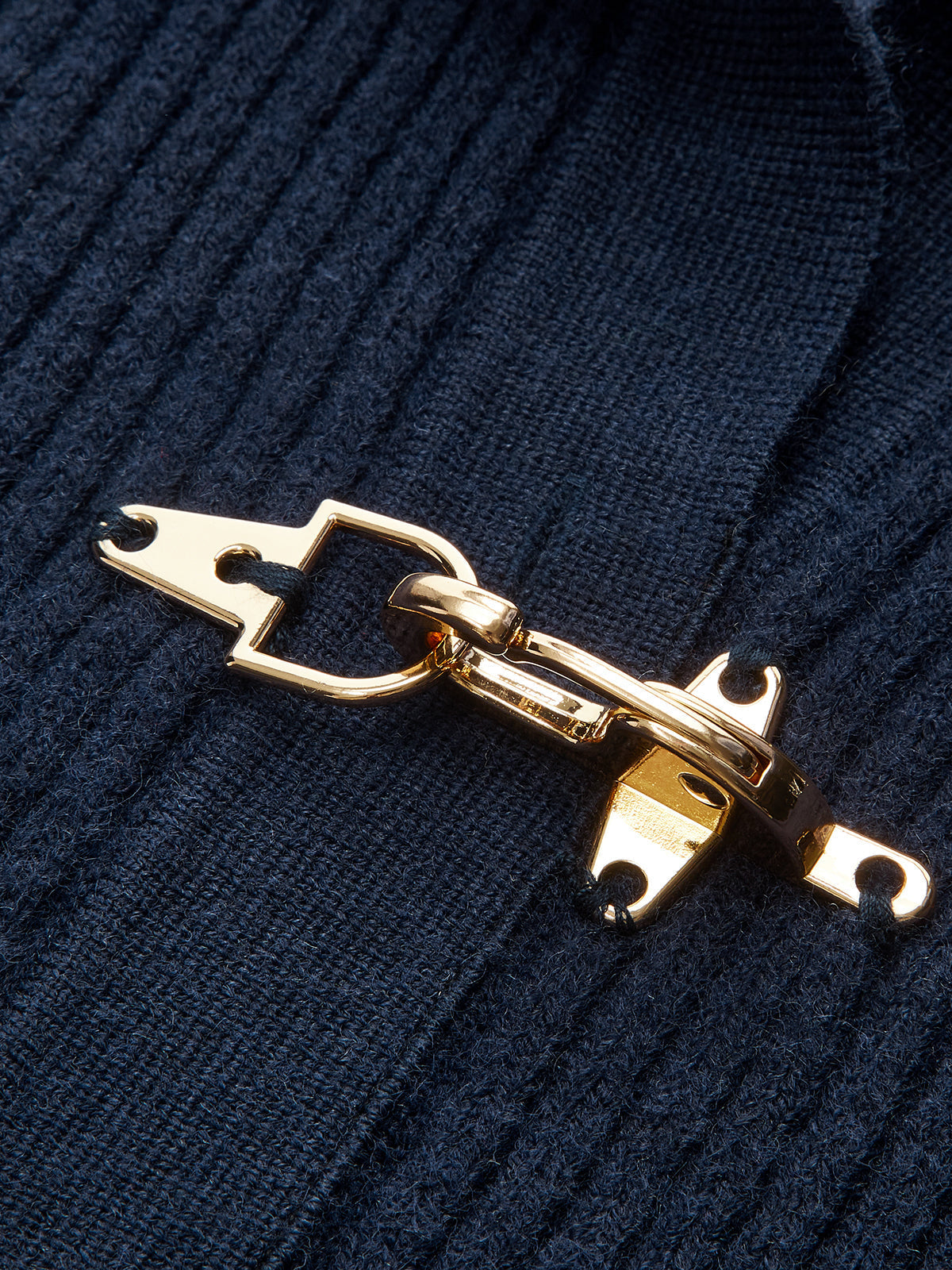 Collared Ribbed Cropped Jumper with Metal Buckle