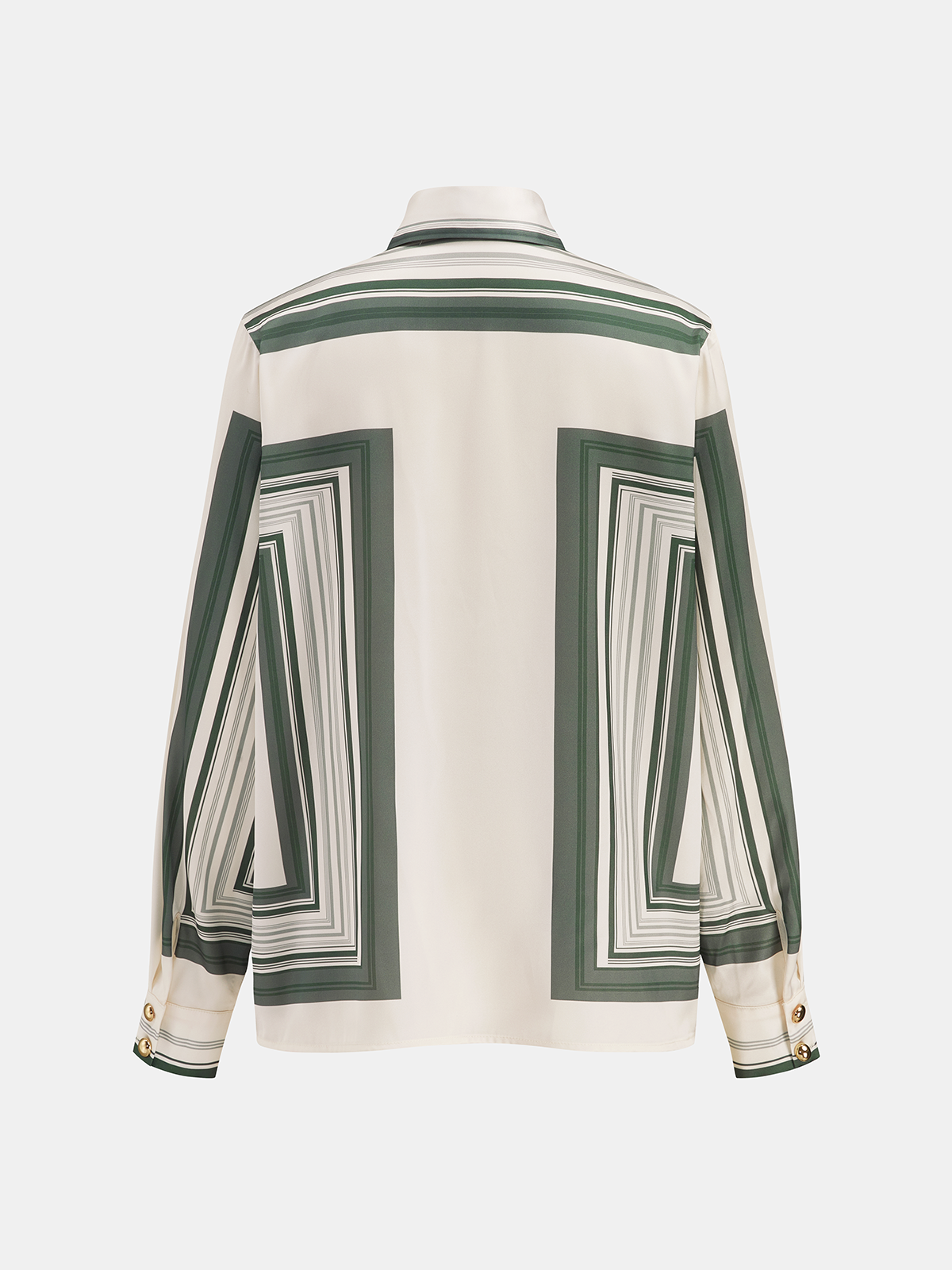 Women's Geometric Print Satin Shirt and Wide-Leg Trousers Two-Piece Set