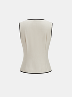 Women's Sleeveless Tailored Waistcoat and Wide Leg Trousers Set