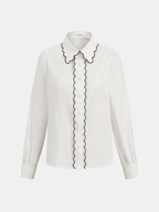 Women's Cotton Scallop Trim Two-Piece Summer Set