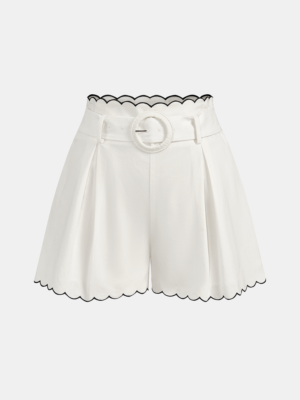 Women's Cotton Scallop Trim Two-Piece Summer Set