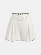 Women's Cotton Scallop Trim Two-Piece Summer Set