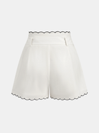 Women's Cotton Scallop Trim Two-Piece Summer Set