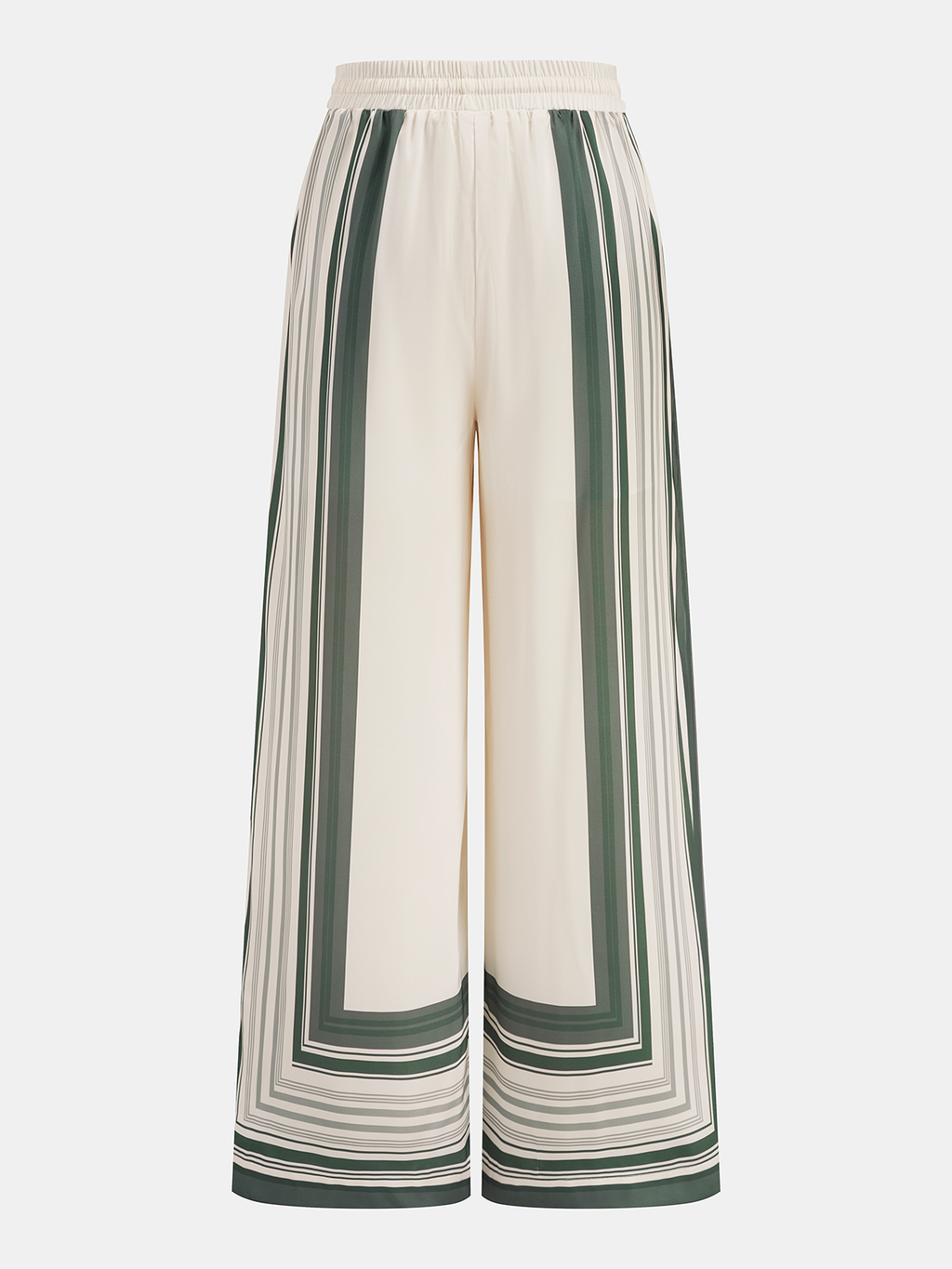 Women's Geometric Print Satin Shirt and Wide-Leg Trousers Two-Piece Set
