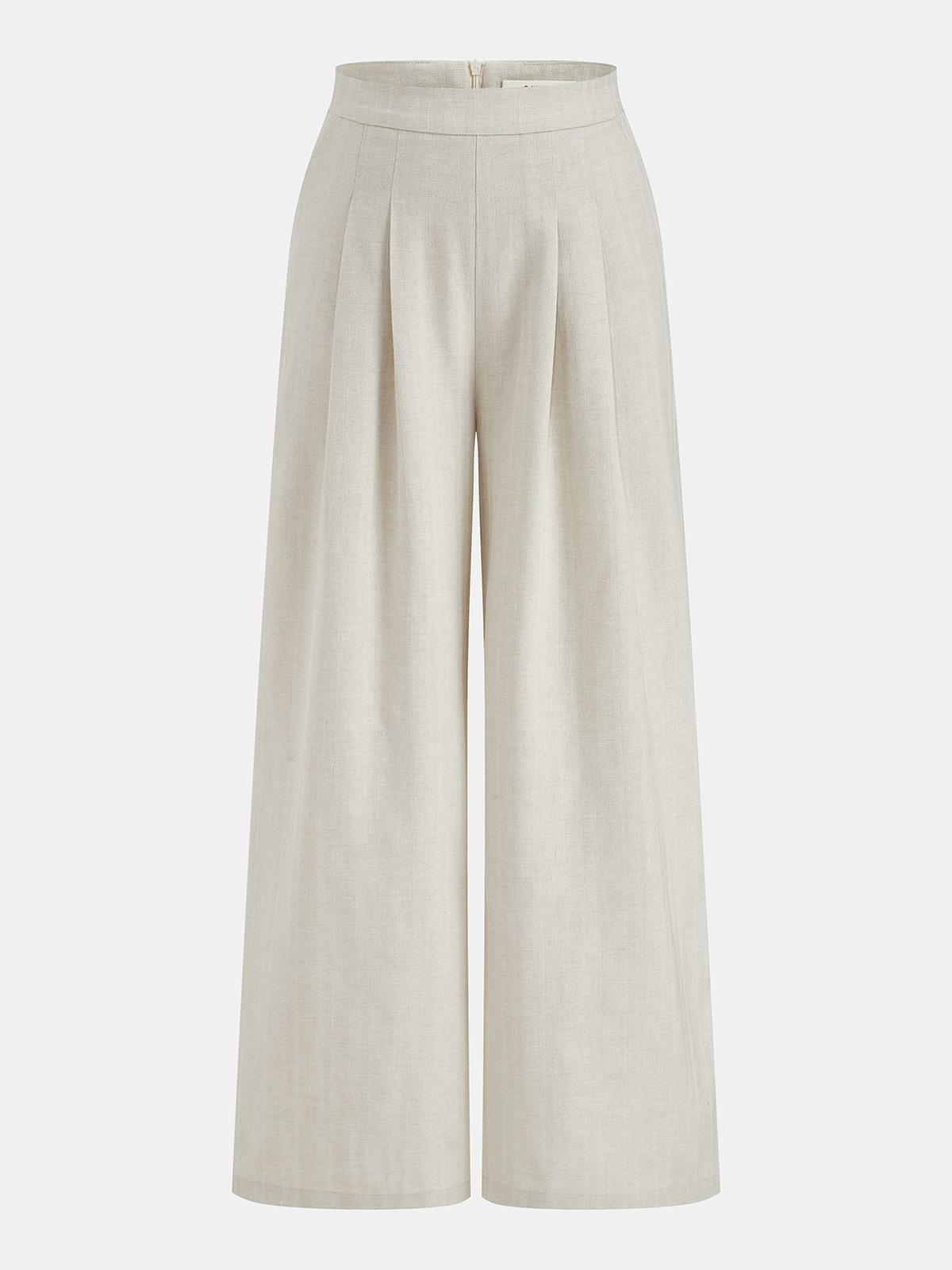 Women's Sleeveless Tailored Button Front Top and Pleated Wide-Leg Trousers