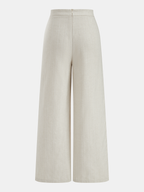 Women's Sleeveless Tailored Button Front Top and Pleated Wide-Leg Trousers
