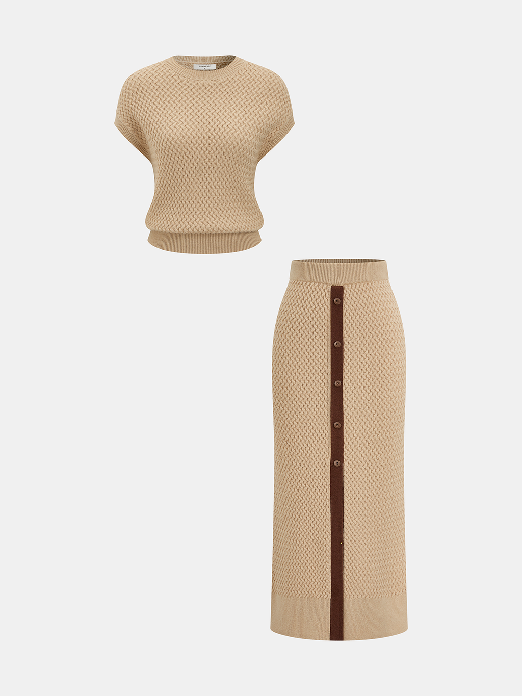 Women's Textured Wool Blend Knit Two-Piece Set
