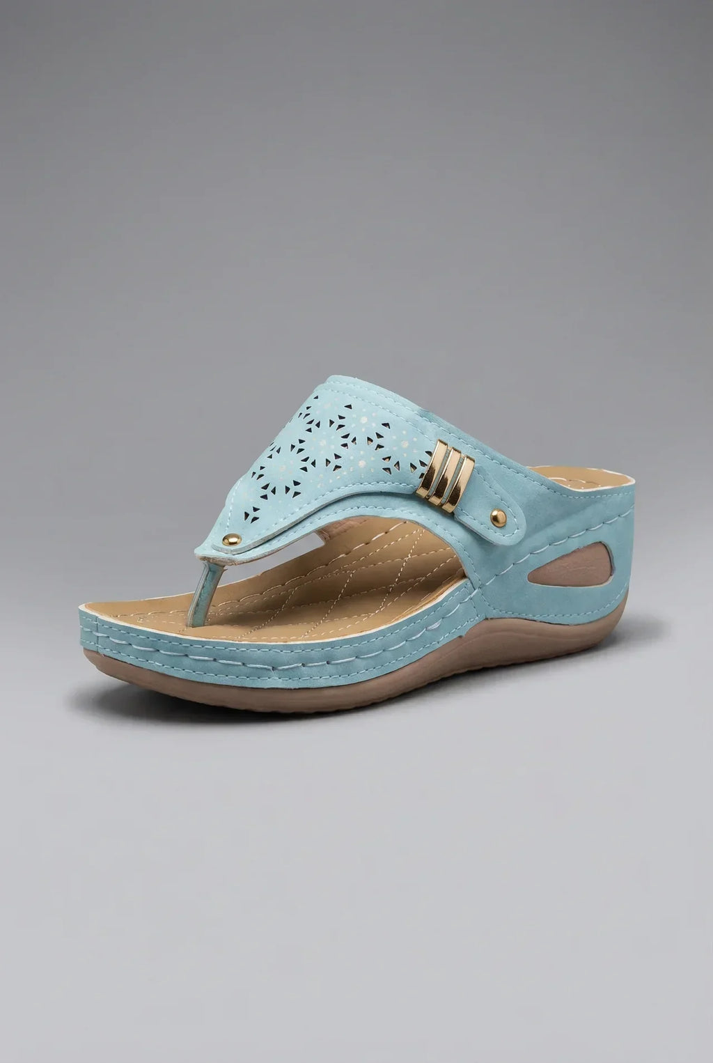 Wide Fit Wedge Toe Post Walking Sandals - Womens Comfort Sandals | Meave & Ivy