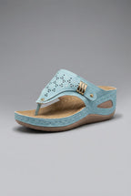 Wide Fit Wedge Toe Post Walking Sandals - Womens Comfort Sandals | Meave & Ivy
