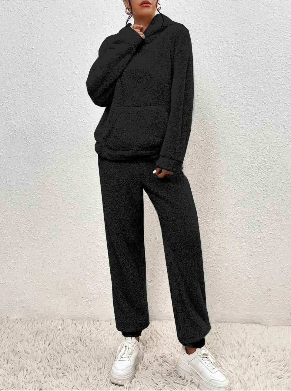 Teddy Fleece Lounge Set – Hoodie and Joggers, 5 Colours