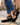 Suede Crossover Elastic Strap Closed Toe Wedge Sandal