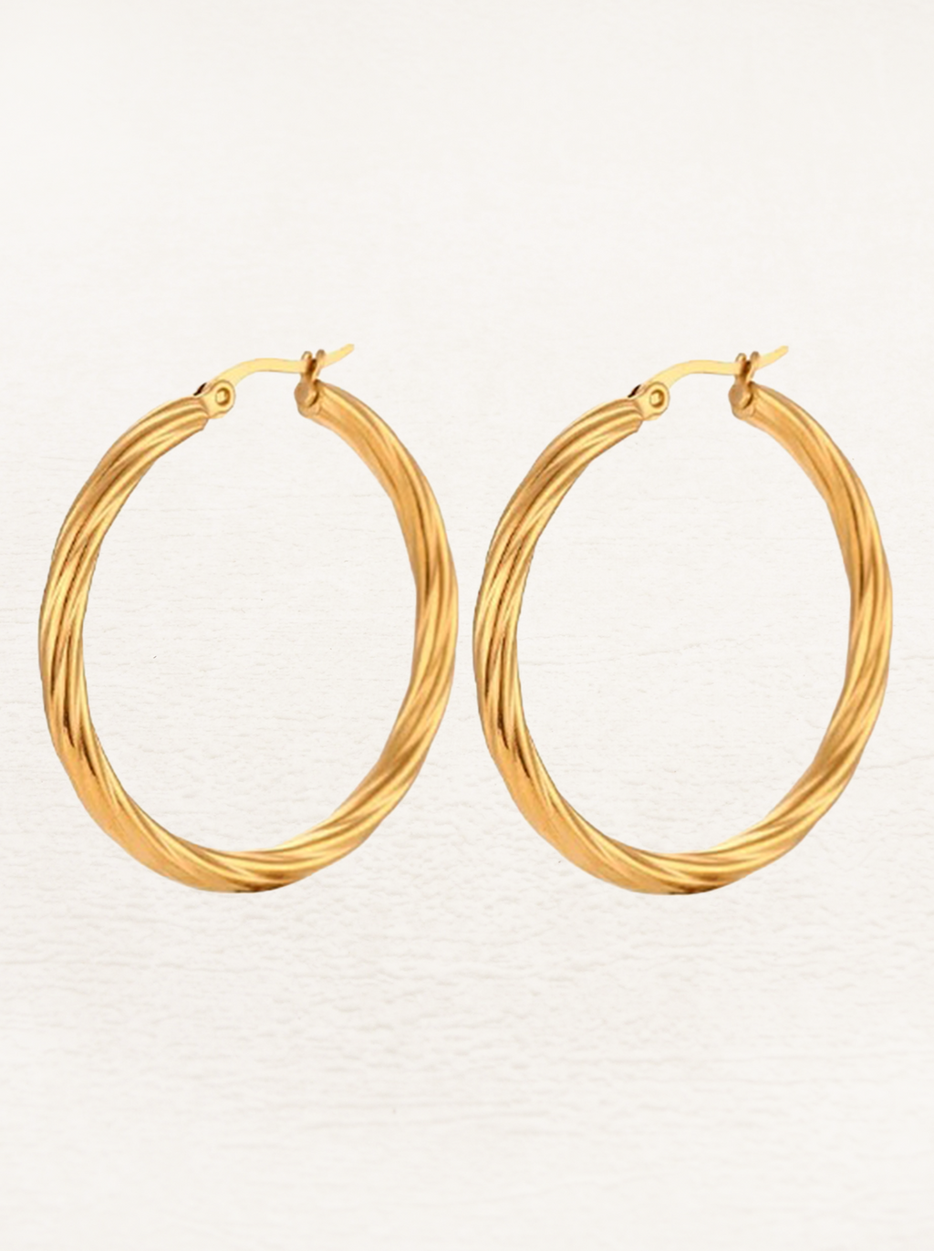 Gold Twisted Hoop Earrings – Large 40 mm Statement Hoops
