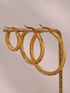 Gold Twisted Hoop Earrings – Large 40 mm Statement Hoops