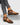 Suede Crossover Elastic Strap Closed Toe Wedge Sandal