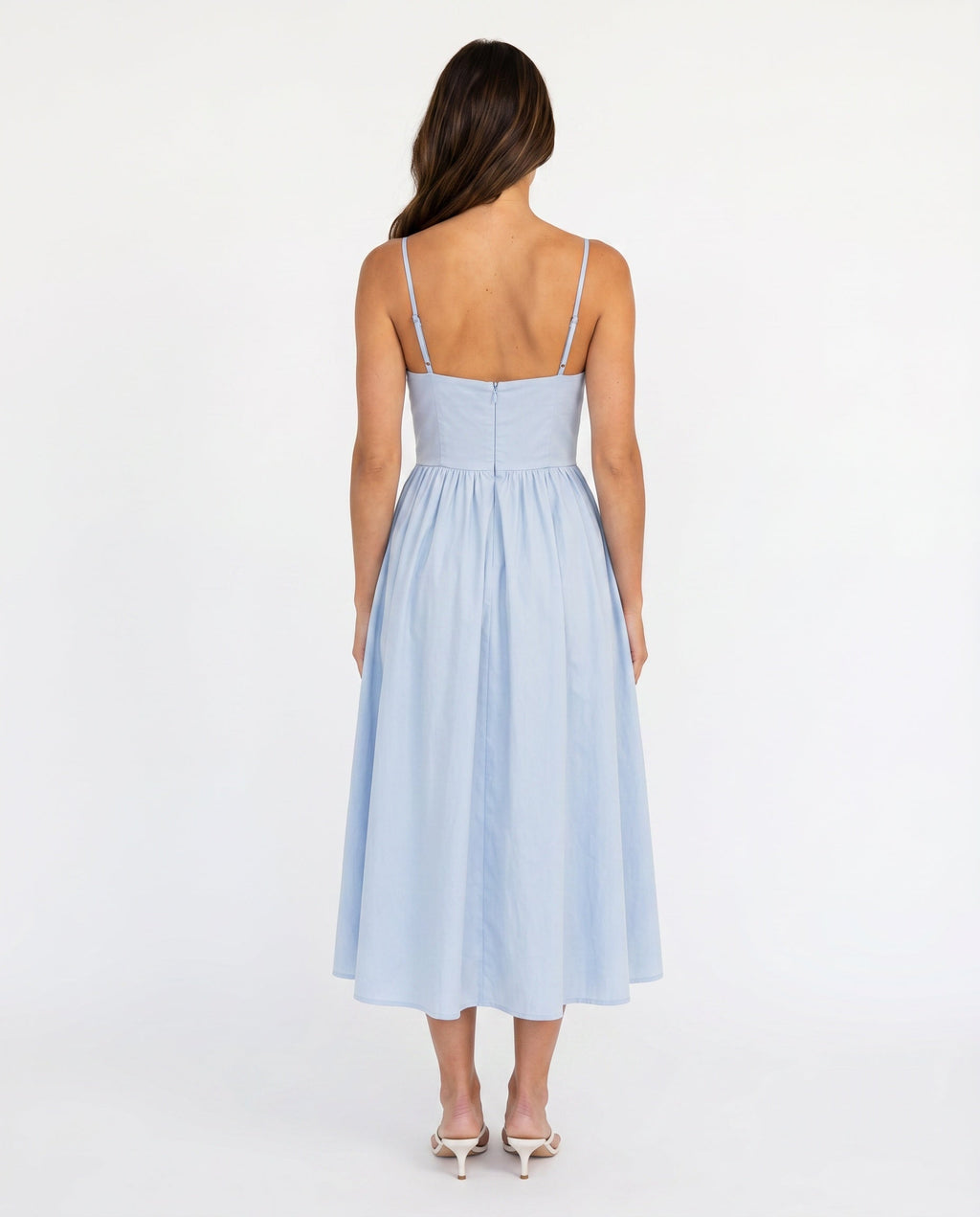 Spaghetti Strap Low Back Midi Dress