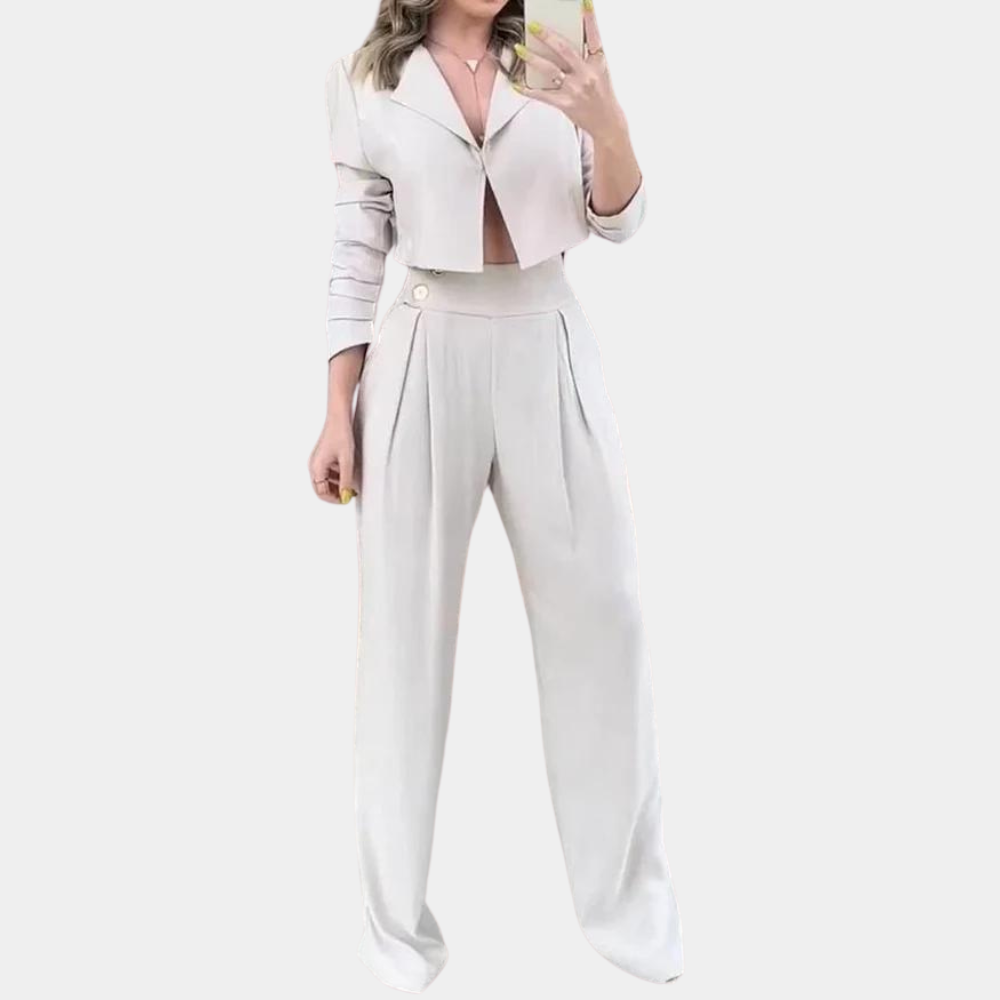 Women's Cropped Blazer Trouser Co-Ord Set
