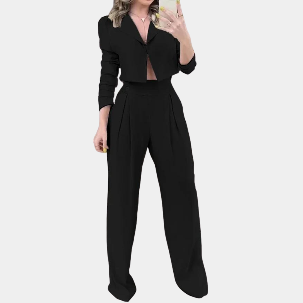 Women's Cropped Blazer Trouser Co-Ord Set