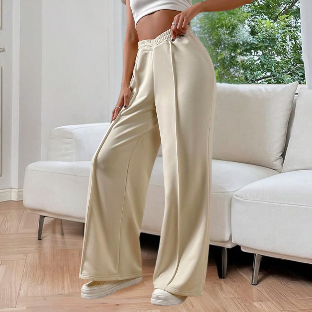 Wide-Leg Lounge Trousers – Soft Drawstring Comfort