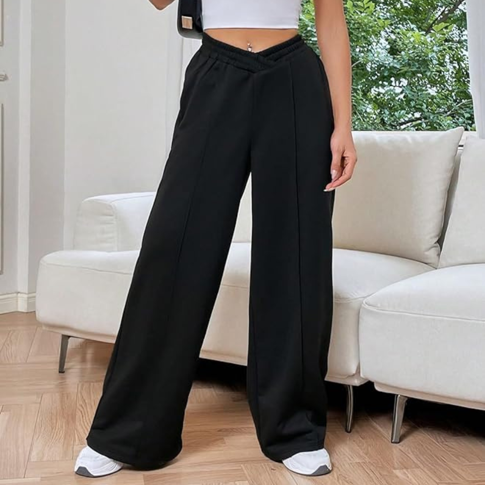 Wide-Leg Lounge Trousers – Soft Drawstring Comfort
