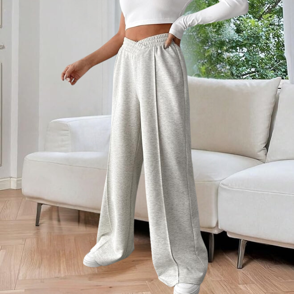 Wide-Leg Lounge Trousers – Soft Drawstring Comfort