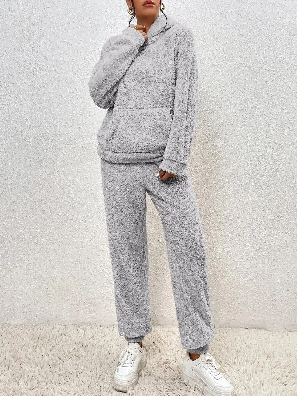 Teddy Fleece Lounge Set – Hoodie and Joggers, 5 Colours