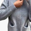 Women's Textured Ribbed Knit Zip-Up Cardigan with Stand Collar and Pockets