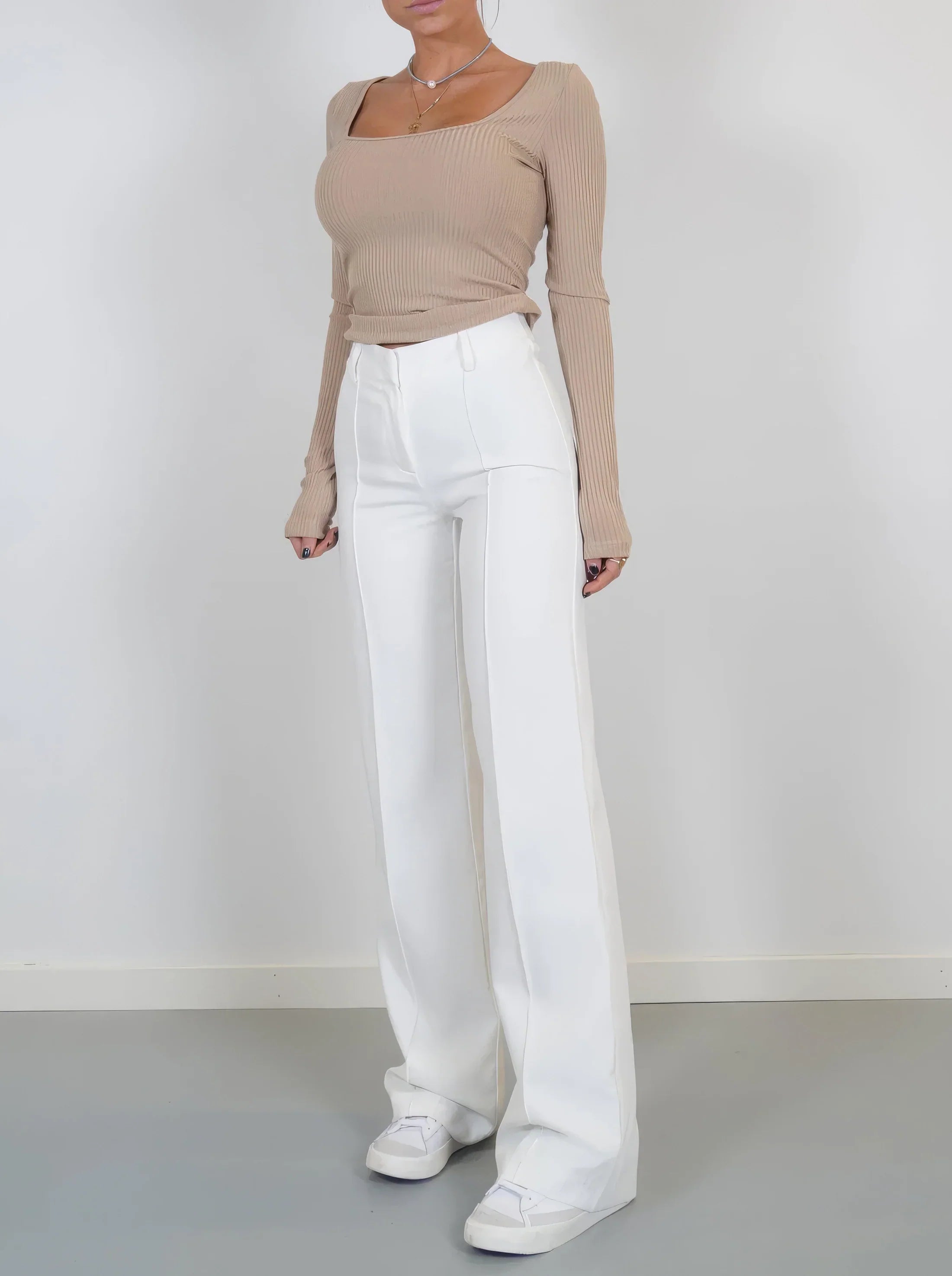 High Waist Wide Leg Trousers – Elegant Tailored Trousers
