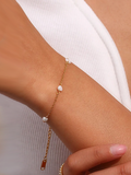 Gold Freshwater Pearl Bracelet – Dainty Real Pearl Bracelet