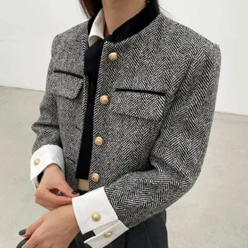 Cropped Tweed Jacket - Classic Ladylike Style
