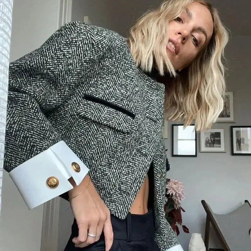 Cropped Tweed Jacket - Classic Ladylike Style