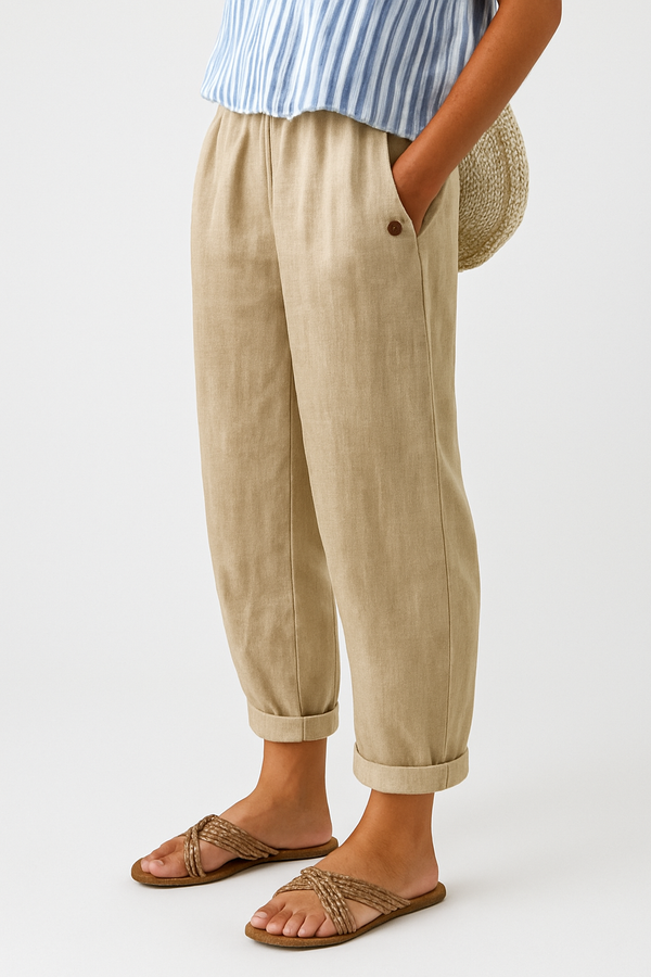 Relaxed Linen Trousers with Side Pockets