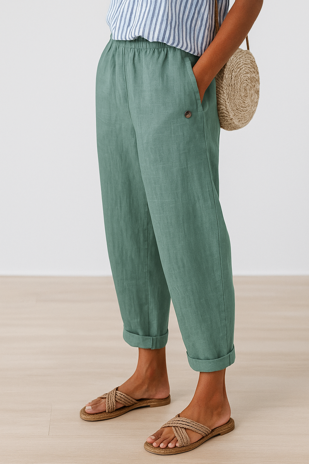 Relaxed Linen Trousers with Side Pockets