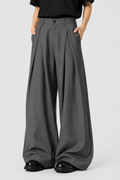 Pleated Barrel-Leg Trousers – High Waist Tailored