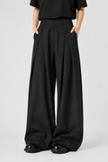 Pleated Barrel-Leg Trousers – High Waist Tailored