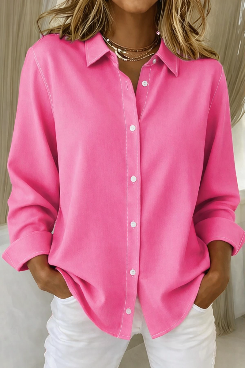 Classic Button-Up Long-Sleeve Shirt