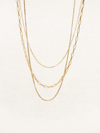 Gold Triple Layer Necklace – 3-Strand Layered Chain Necklace