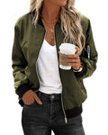 Lightweight Bomber Jacket – Women's Casual Zip Jacket in 3 Colours