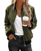 Lightweight Bomber Jacket – Women's Casual Zip Jacket in 3 Colours