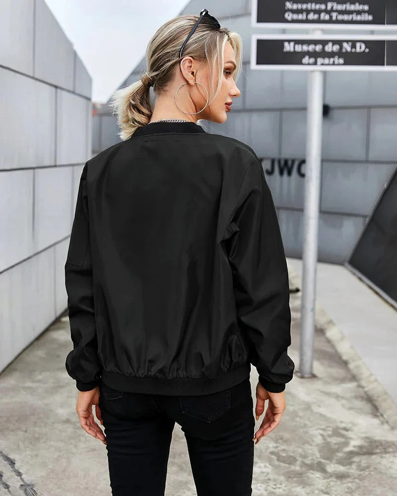 Lightweight Bomber Jacket – Women's Casual Zip Jacket in 3 Colours